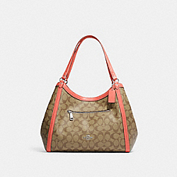 COACH C6232 Kristy Shoulder Bag In Signature Canvas SILVER/KHAKI/TANGERINE