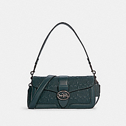 COACH Georgie Shoulder Bag In Signature Leather - BLACK ANTIQUE/OXBLOOD MULTI - C6255