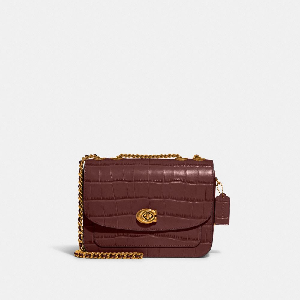 COACH Madison Shoulder Bag - BRASS/WINE - C6288