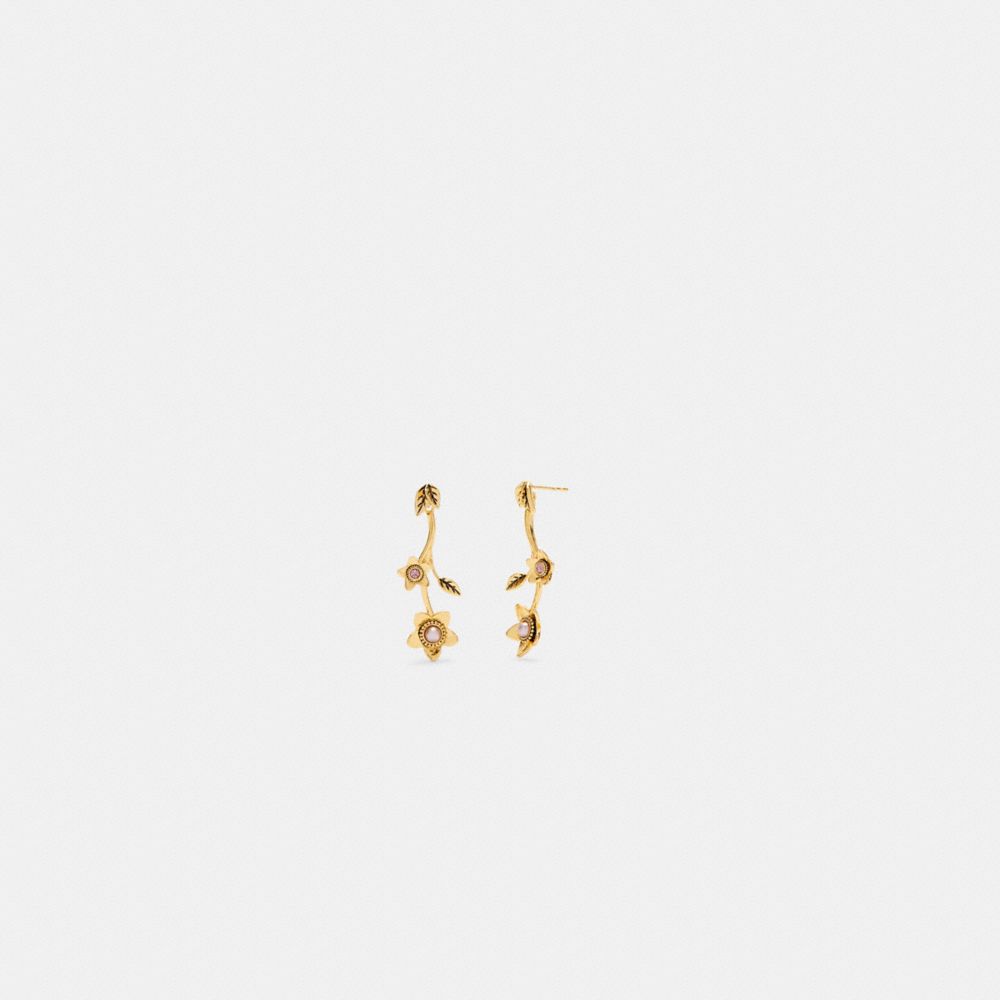 COACH C6299 Wildflower Pearl Drop Earrings GOLD.