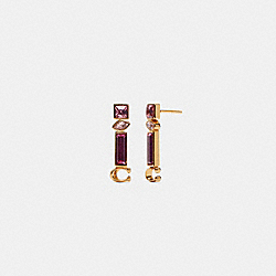COACH Signature Jewel Drop Earrings - ONE COLOR - C6303