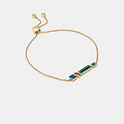 COACH C6305 Signature Jewel Slider Bracelet GOLD/BLUE