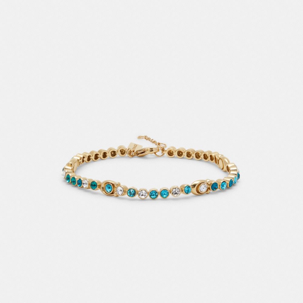 COACH Signature Jewel Bracelet - GOLD/BLUE - C6308