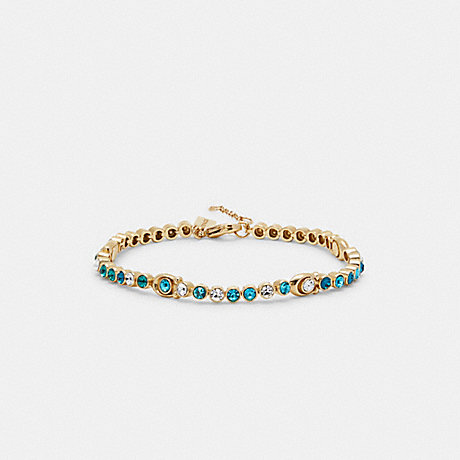 COACH C6308 Signature Jewel Bracelet GOLD/BLUE