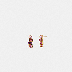 COACH Signature Jewel Stud Earrings - ONE COLOR - C6310