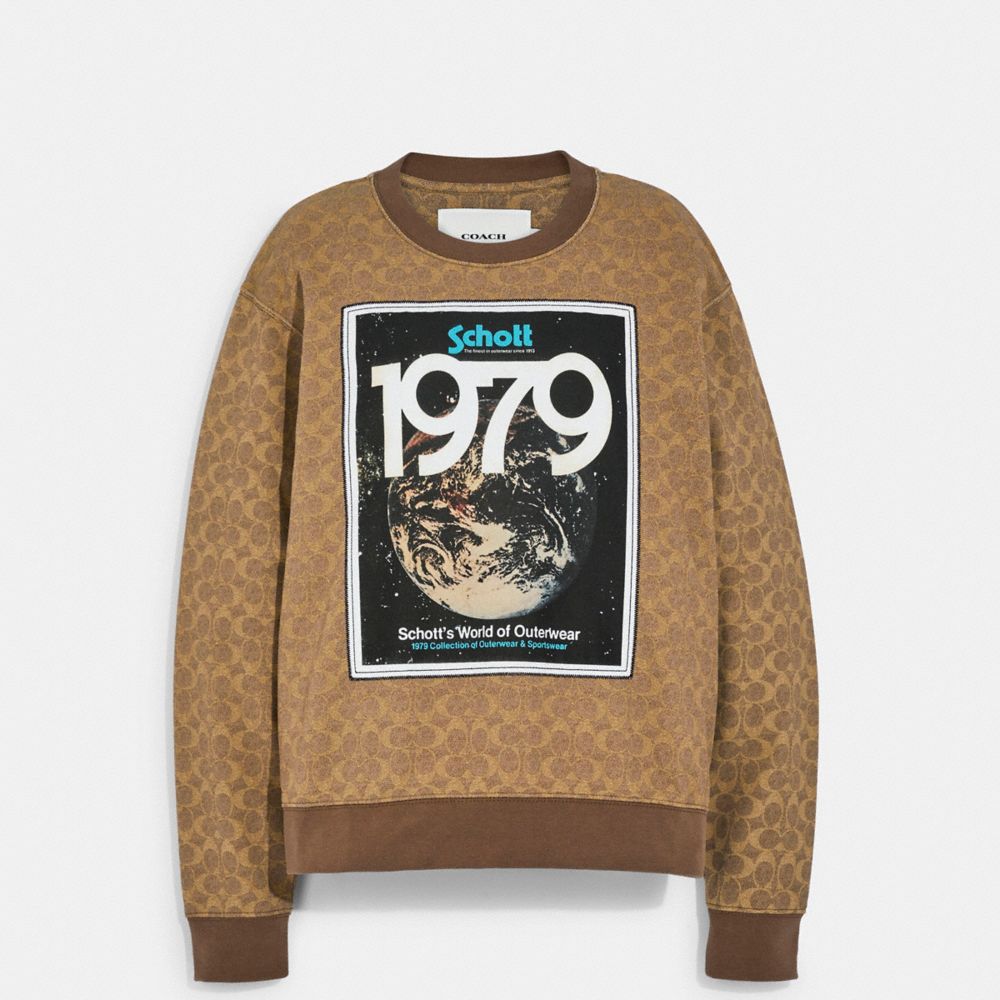 Coach X Schott N.Y.C. Signature Sweatshirt In Organic Cotton