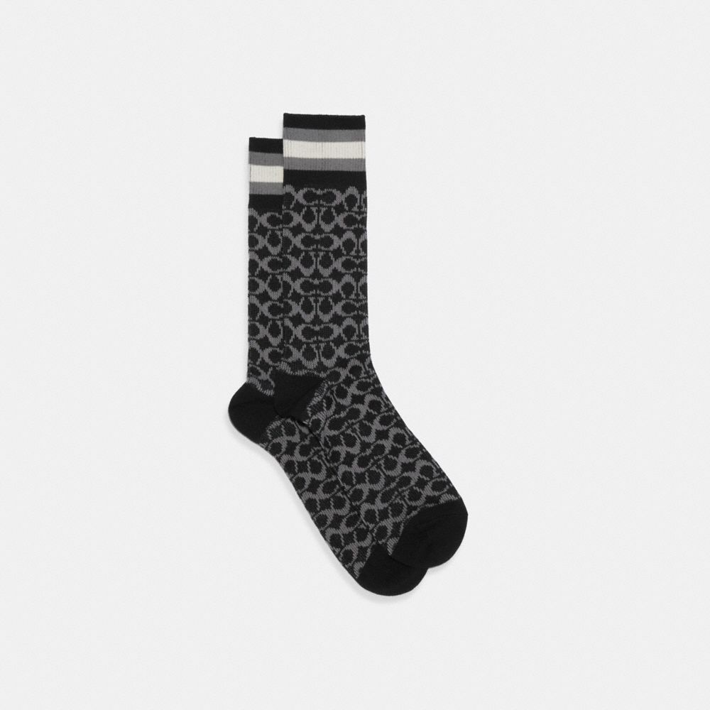 COACH C6365 Signature Socks BLACK