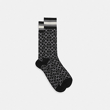 COACH Signature Socks - BLACK - C6365