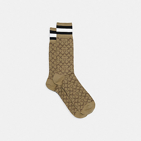 COACH Signature Socks - KHAKI MULTI - C6365