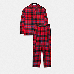 COACH C6379 - Long Sleeve Pajama Set RED BLEEKER PLAID