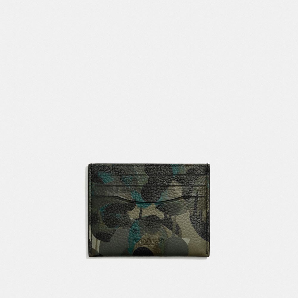 C6390 - Card Case With Camo Print GREEN/BLUE