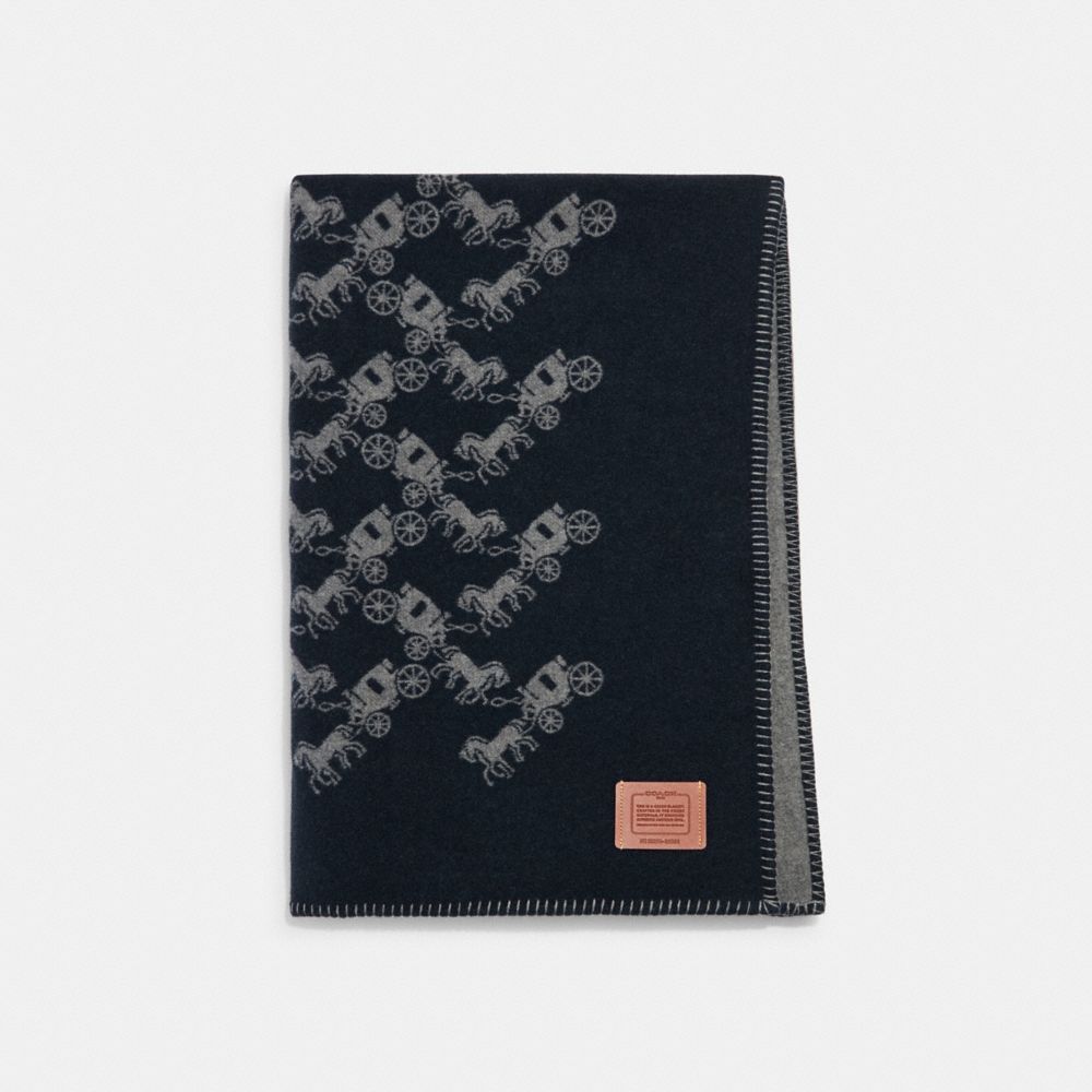 馬車圖案印花毛毯圍巾