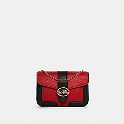 Georgie Crossbody In Colorblock - GOLD/BRIGHT POPPY MULTI - COACH C6440