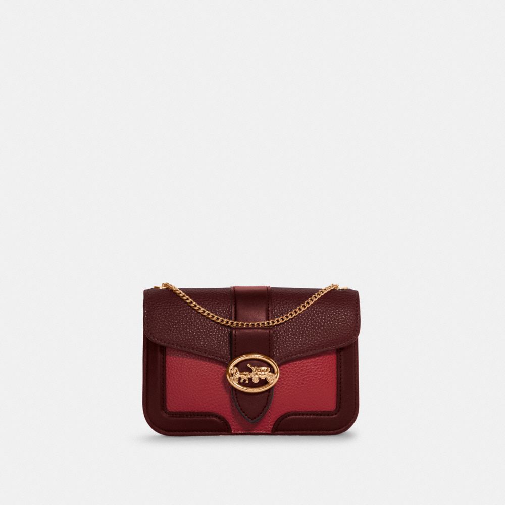 Georgie Crossbody In Colorblock - GOLD/OXBLOOD/WINE MULTI - COACH C6440