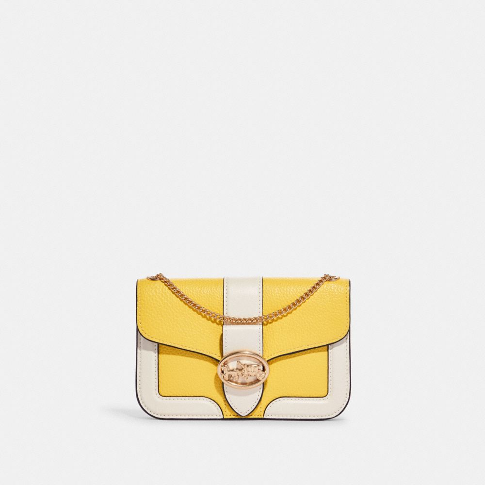 COACH C6440 Georgie Crossbody In Colorblock GOLD/RETRO YELLOW MULTI