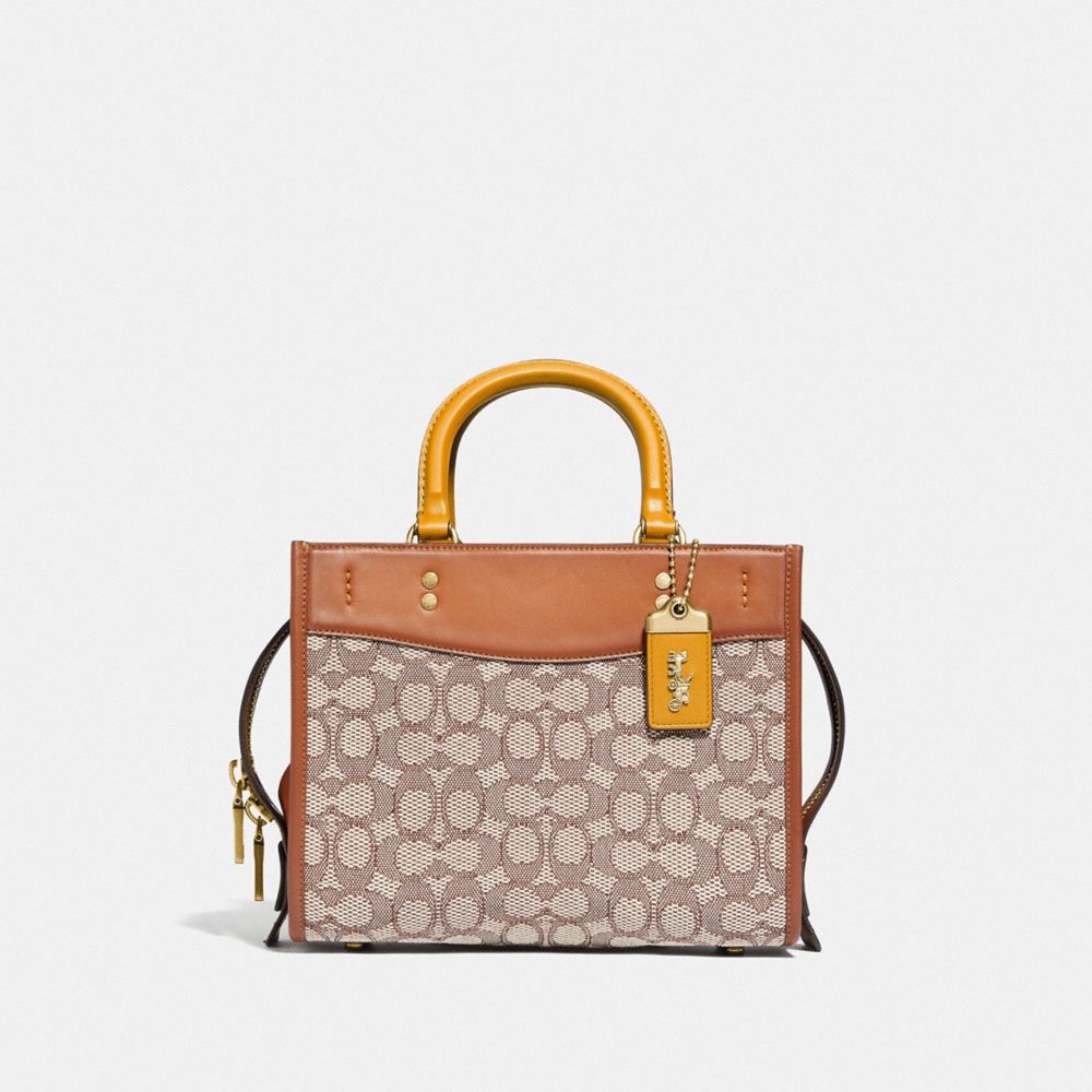 COACH C6444 Rogue 25 In Signature Textile Jacquard Brass/Cocoa Burnished Amb