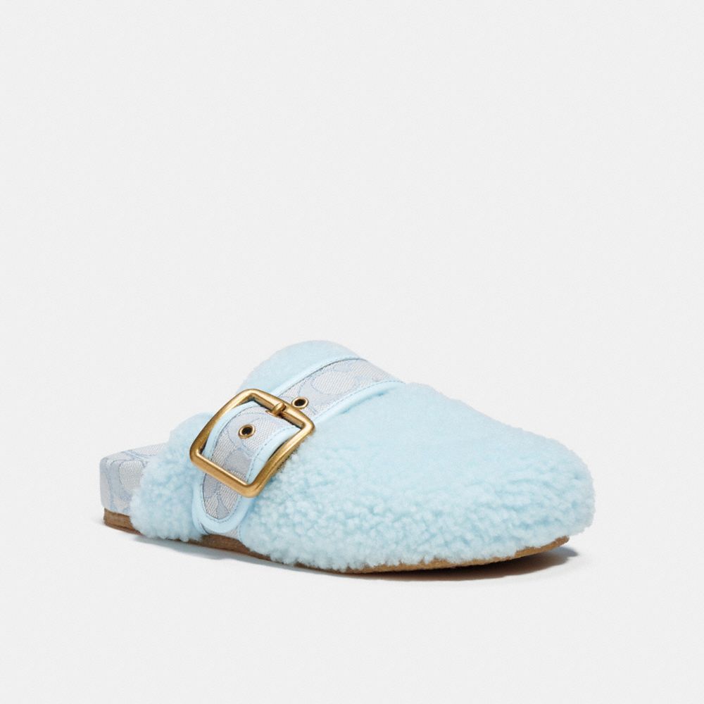 COACH C6463 Shearling Clog BABY BLUE