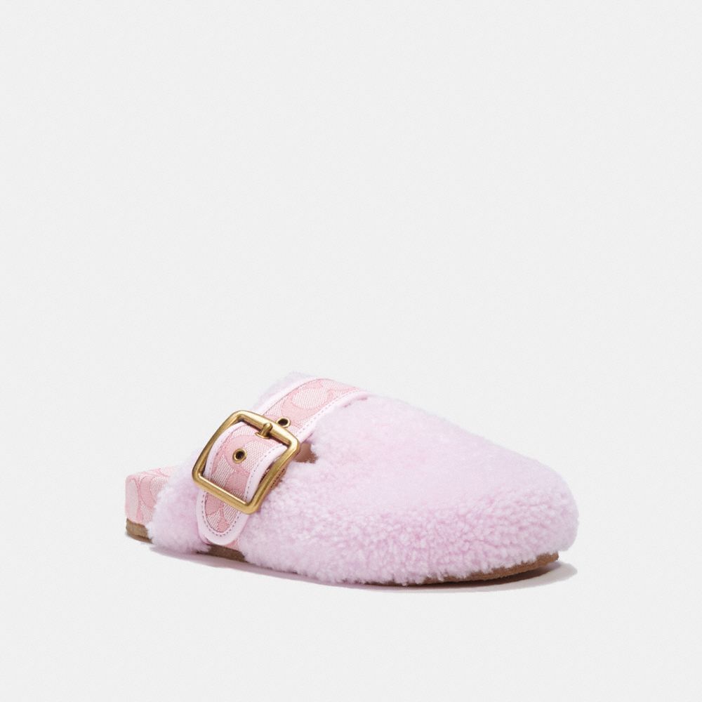 COACH C6463 Shearling Clog PALE PINK