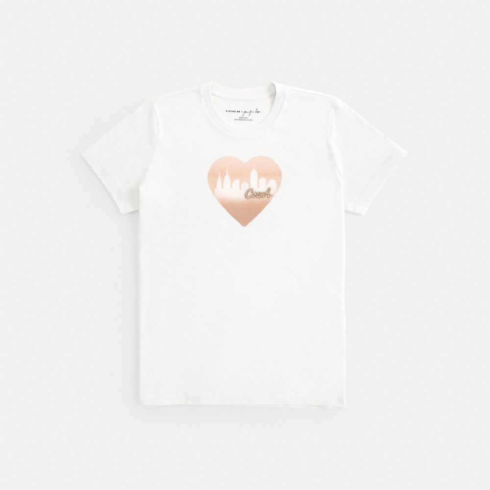 COACH C6538 Coach X Jennifer Lopez Heart City T Shirt WHITE