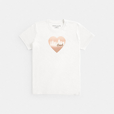 COACH Coach X Jennifer Lopez Heart City T Shirt - WHITE - C6538