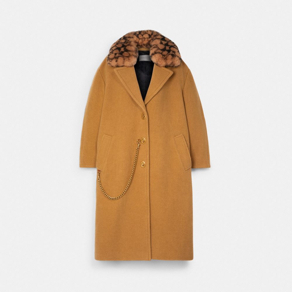 Coach X Jennifer Lopez Wool Overcoat - CAMEL - COACH C6540