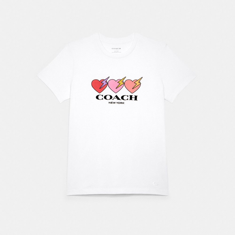 COACH C6562 - Triple Heart T Shirt WHITE