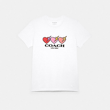 COACH Triple Heart T Shirt - WHITE - C6562