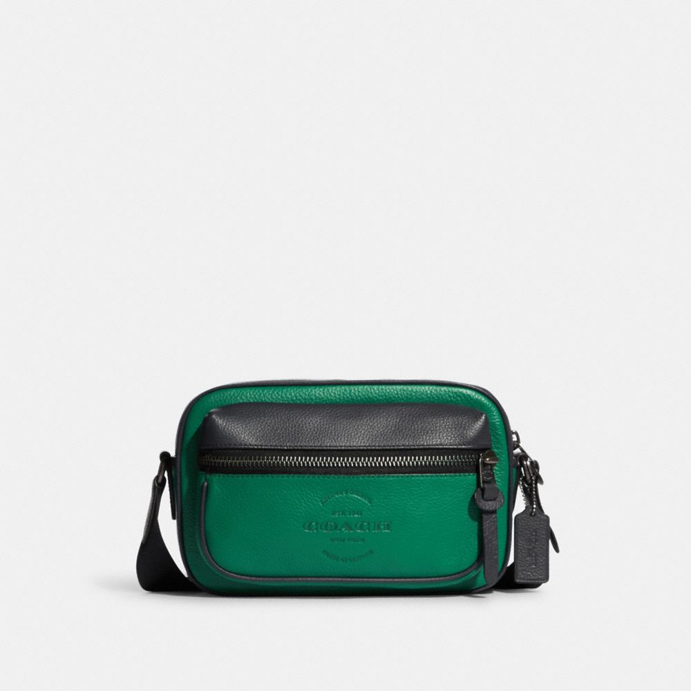 COACH Thompson Small Camera Bag - GUNMETAL/GREEN - C6584