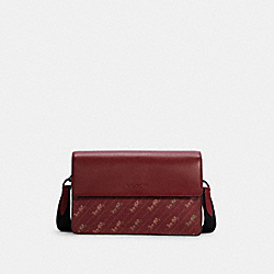 Turner Flap Crossbody With Horse And Carriage Dot Print - GUNMETAL/BRIGHT RED 1941 RED - COACH C6585