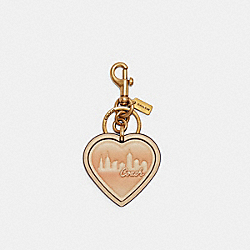 COACH C6605 - Coach X Jennifer Lopez Heart Bag Charm GOLD/CREAM