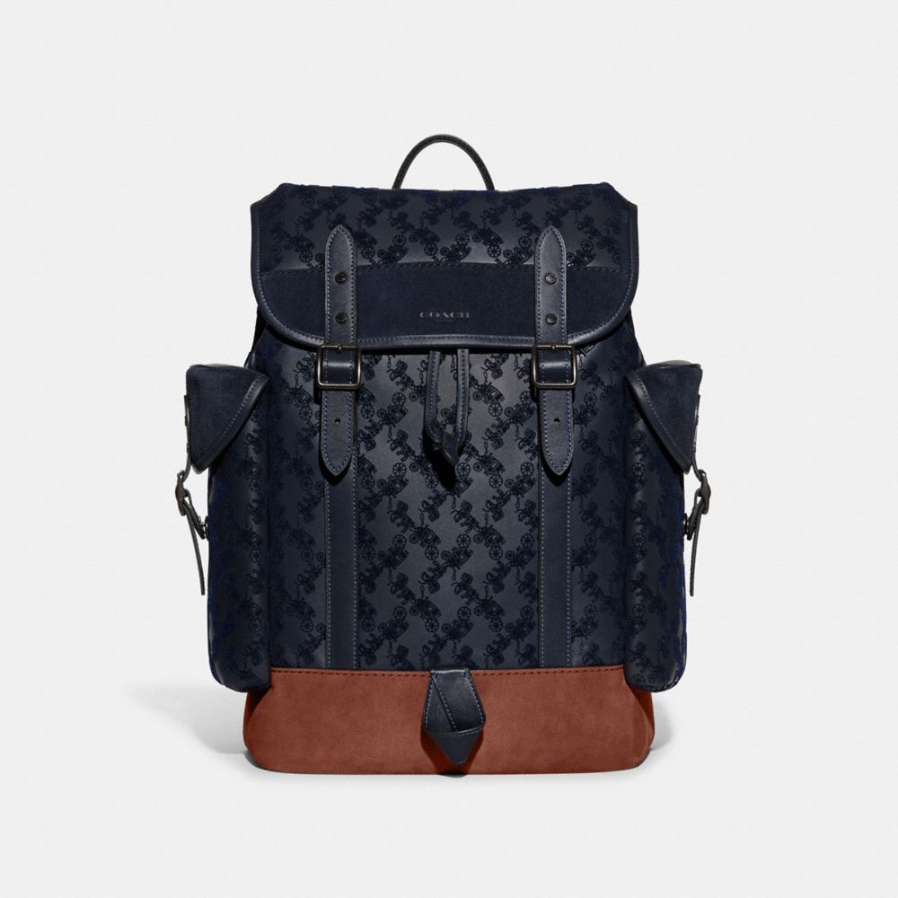 COACH C6609 Hitch Backpack With Horse And Carriage Midnight Navy