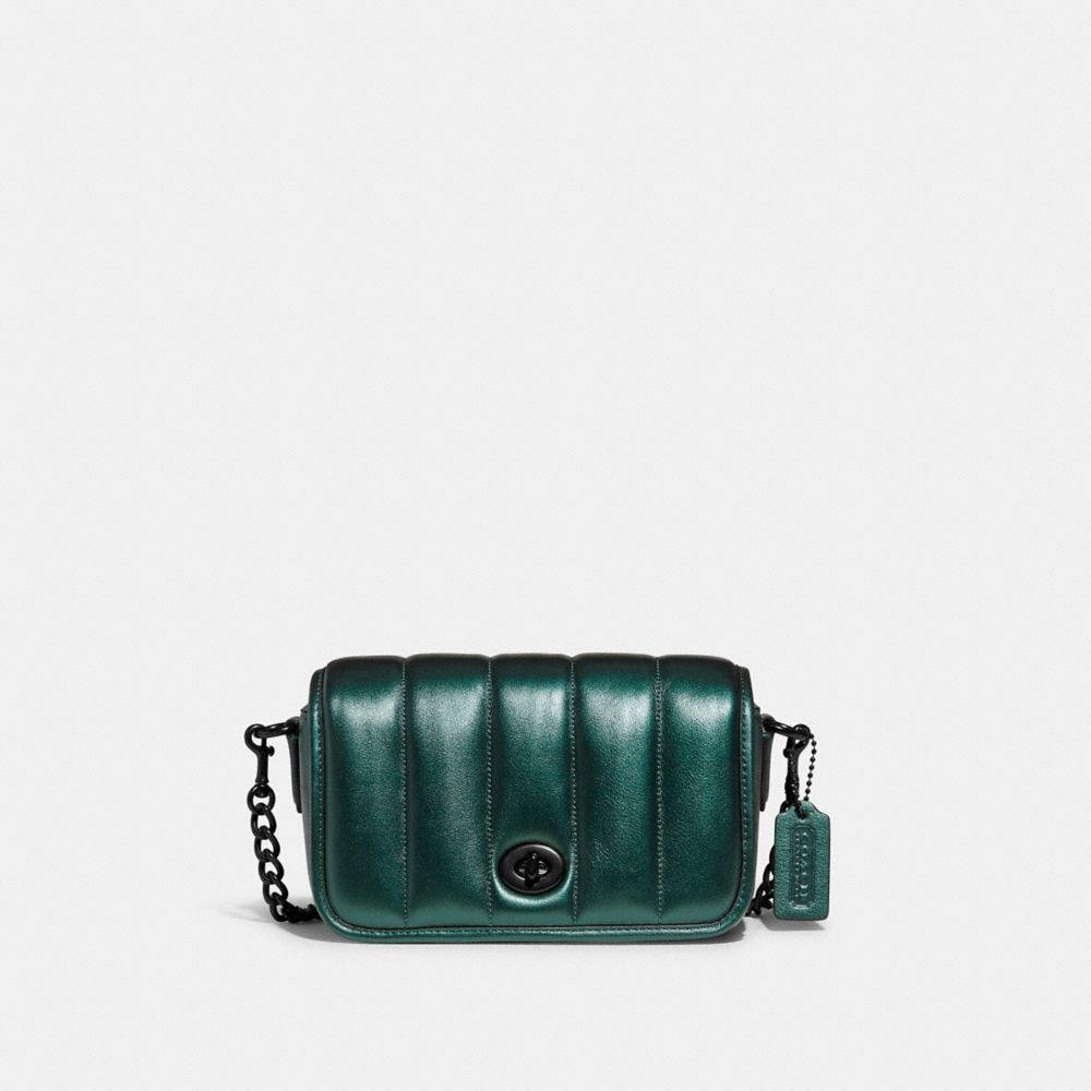 COACH C6622 Dinky 18 With Quilting PEWTER/METALLIC DARK GREEN