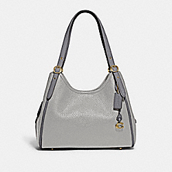 Lori Shoulder Bag In Colorblock - C6627 - Brass/Dove Grey