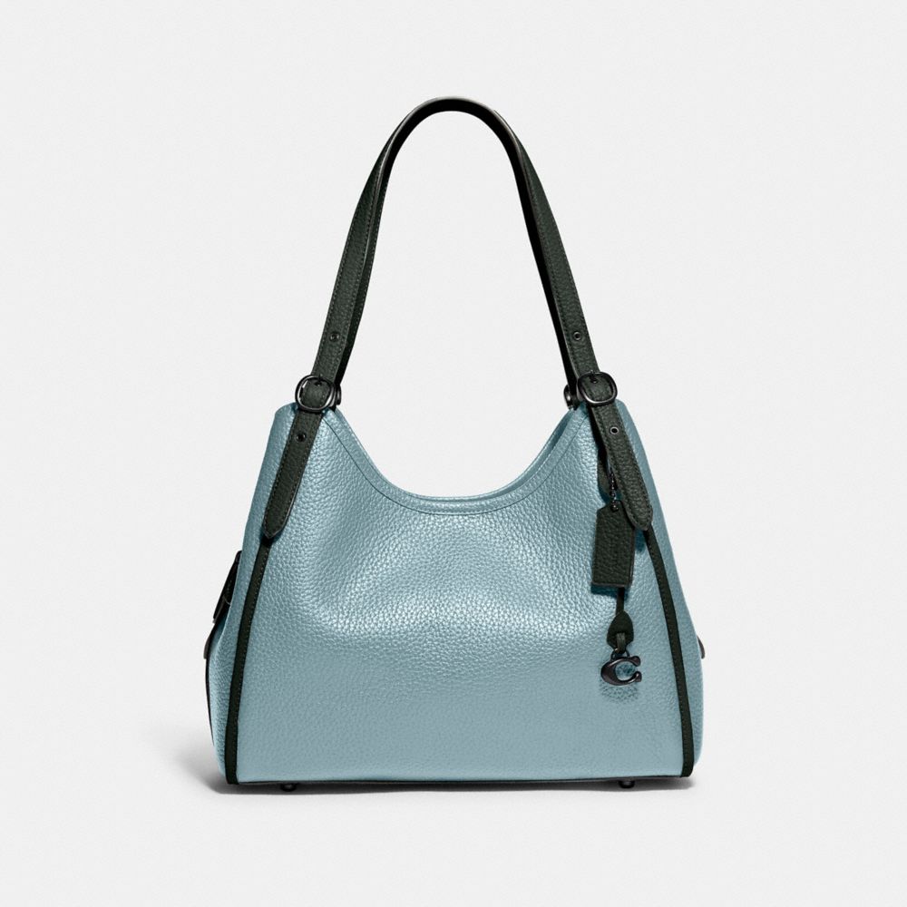 COACH C6627 Lori Shoulder Bag In Colorblock Brass/Dove Grey
