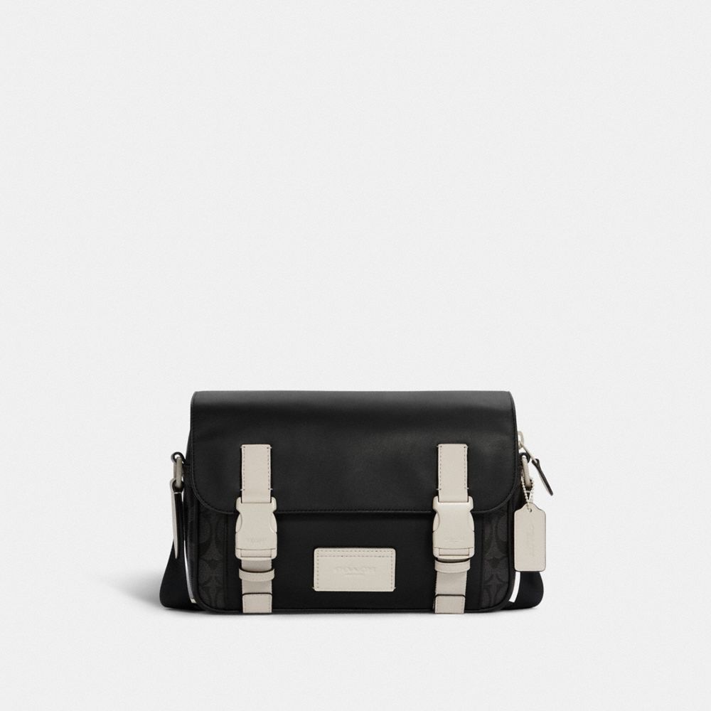 Track Crossbody In Signature Canvas - C6648 - GUNMETAL/CHARCOAL CHALK