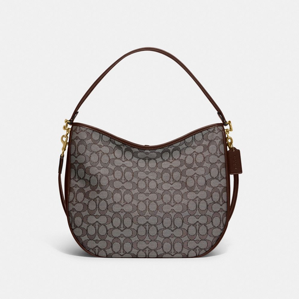 Soft Tabby Hobo In Signature Jacquard - C6659 - Brass/Oak Maple