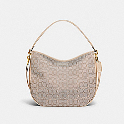 COACH C6659 Soft Tabby Hobo In Signature Jacquard BRASS/STONE IVORY