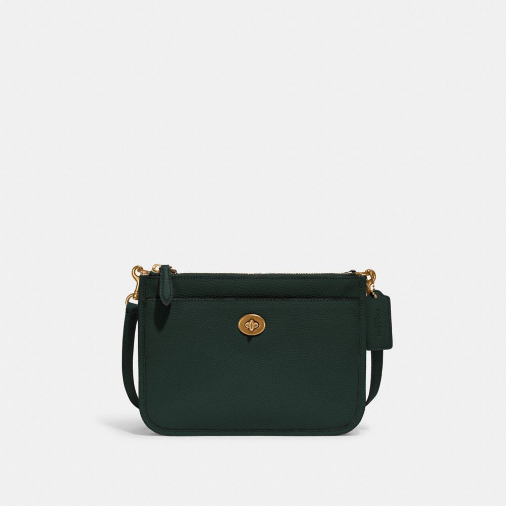 Slim Turnlock Crossbody - C6663 - BRASS/AMAZON GREEN