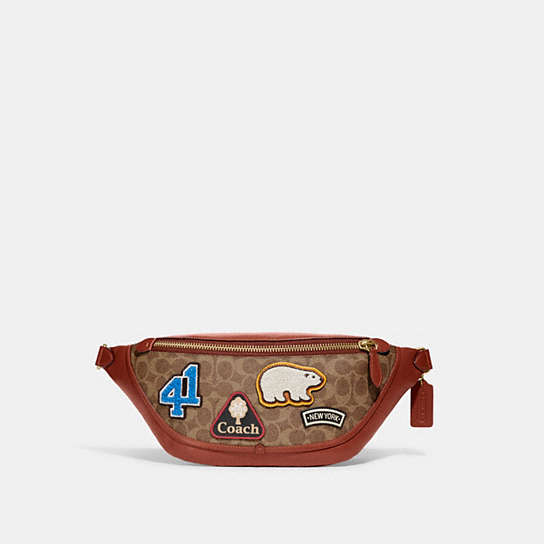 C6678 - League Belt Bag In Signature Canvas With Patches OL/Tan