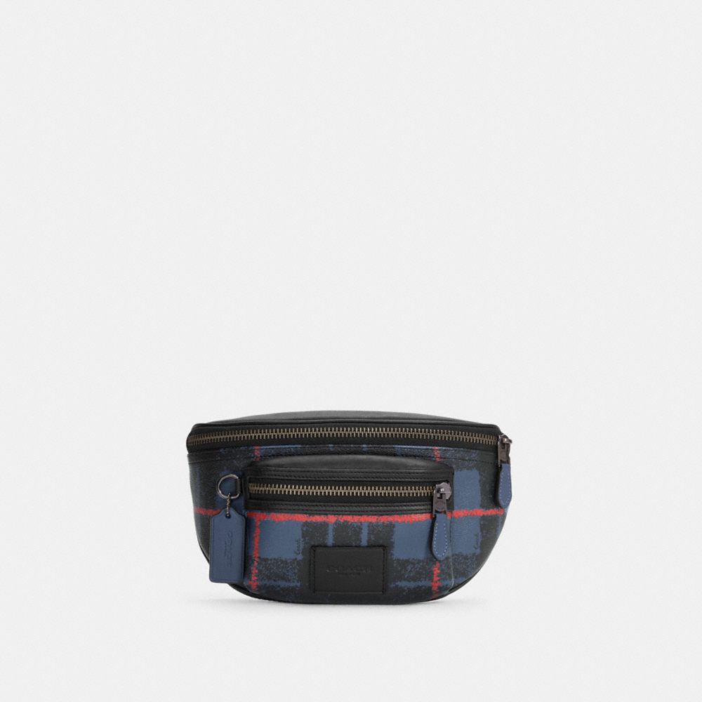 COACH C6689 - Westway Belt Bag With Window Pane Plaid Print QB/NAVY RED MULTI