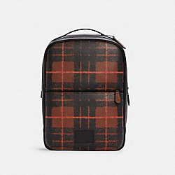 Westway Backpack With Window Pane Plaid Print - QB/BROWN ORANGE MULTI - COACH C6690