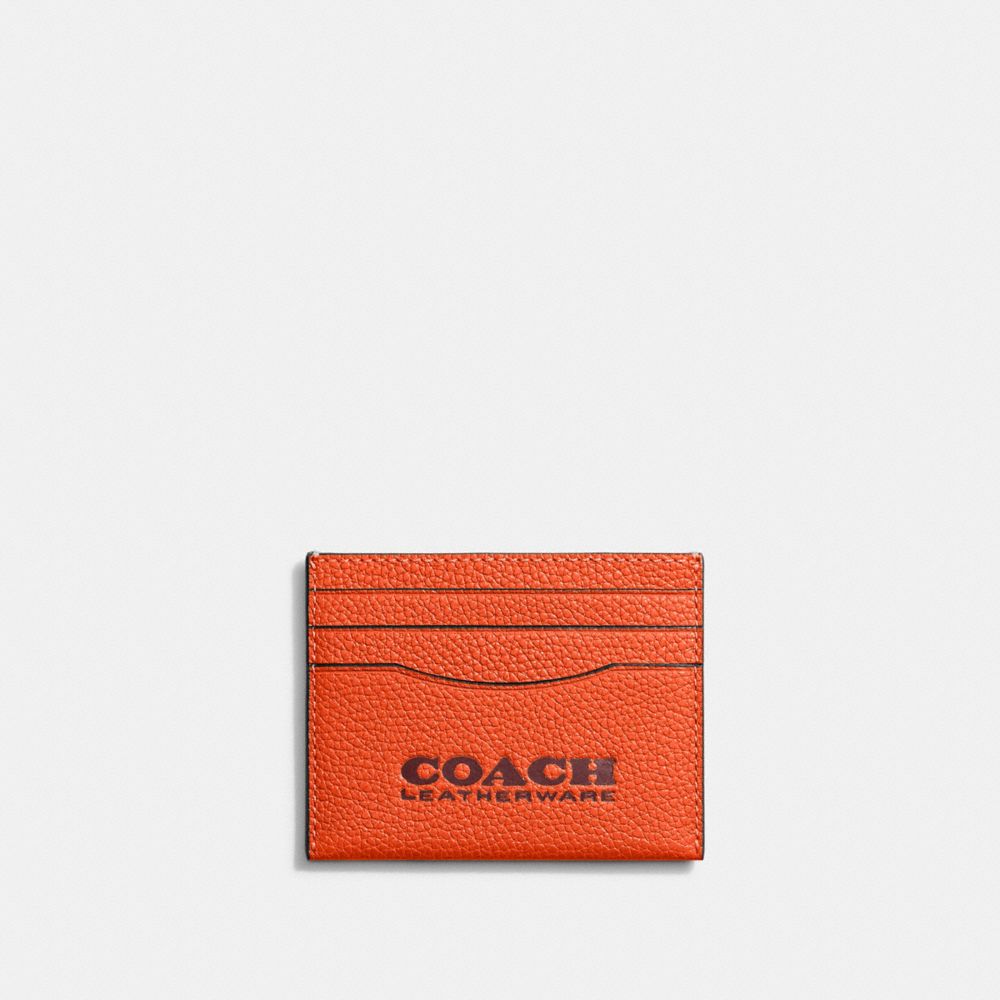 COACH C6697 Card Case RED ORANGE/WINE