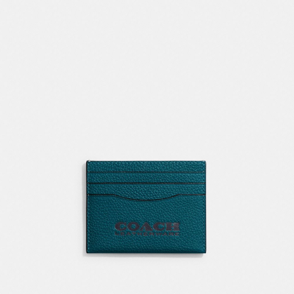 COACH C6697 Card Case Deep Turquoise/Midnight Navy