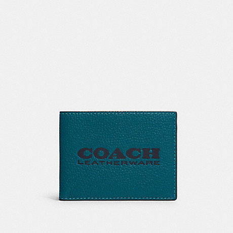 COACH C6701 Slim Billfold Wallet Deep-Turquoise/Midnight-Navy