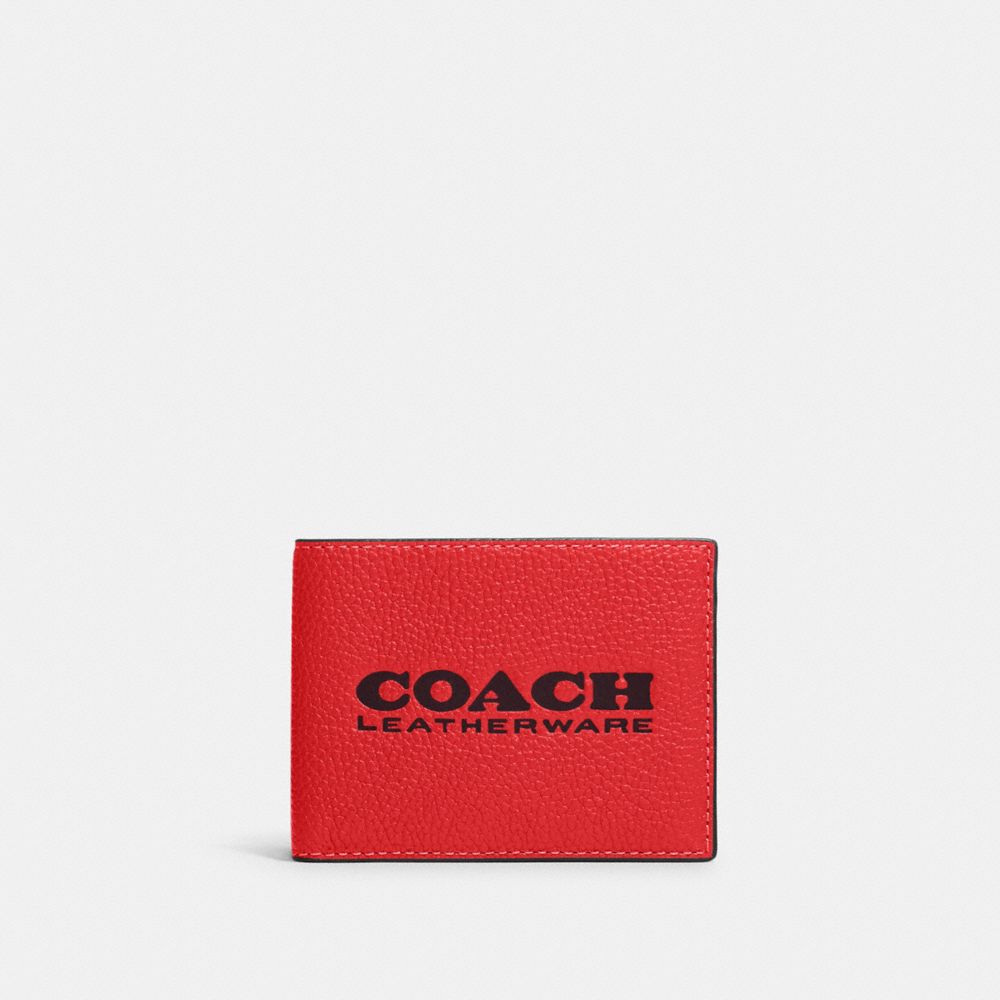 COACH C6701 Slim Billfold Wallet Sport Red/Oxblood