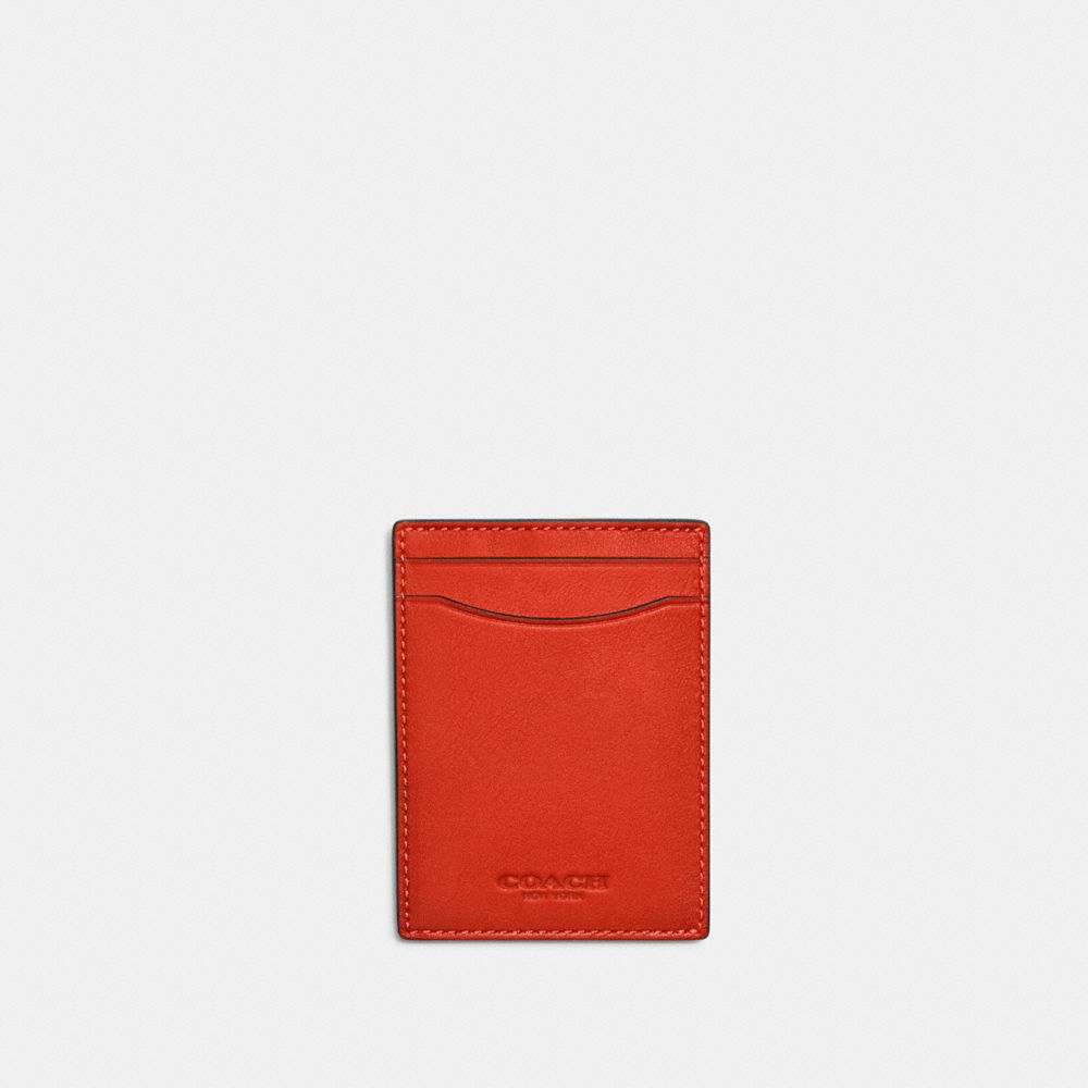 COACH C6702 Money Clip Card Case Red Orange