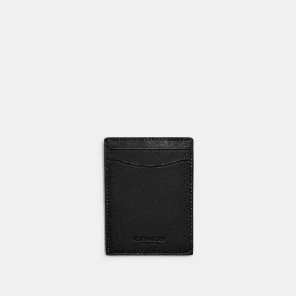 Money Clip Card Case - C6702 - BLACK/DARK SADDLE