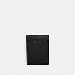 COACH C6702 Money Clip Card Case BLACK/DARK SADDLE