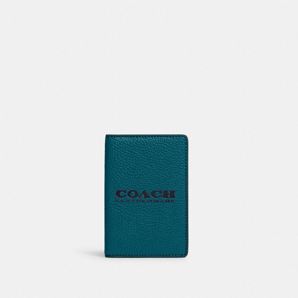 COACH C6703 Card Wallet DEEP TURQUOISE/MIDNIGHT NAVY