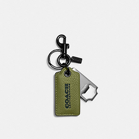 COACH C6707 Bottle Opener Key Fob OLIVE-GREEN/AMAZON-GREEN